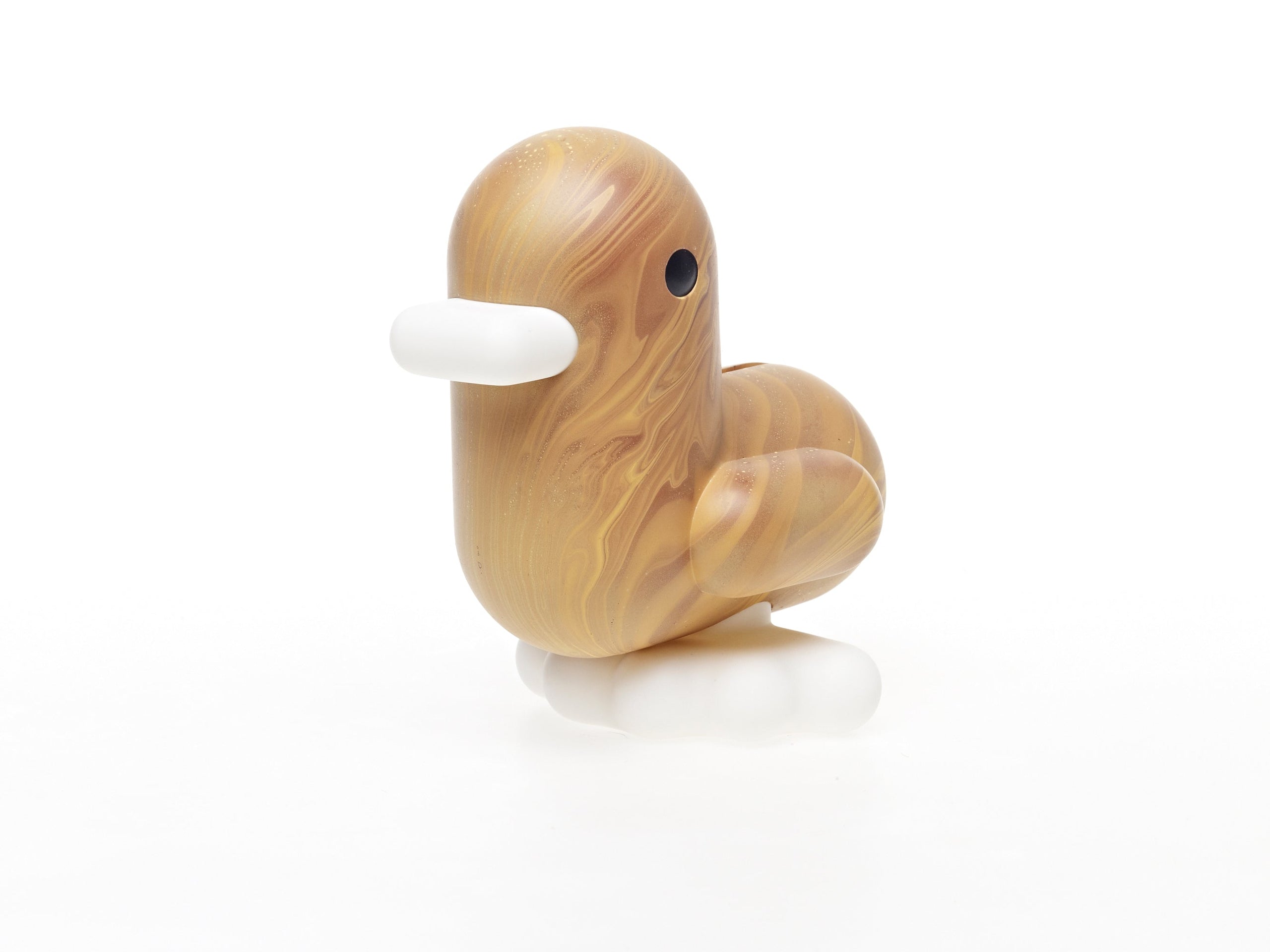 Houten eend piggy bank