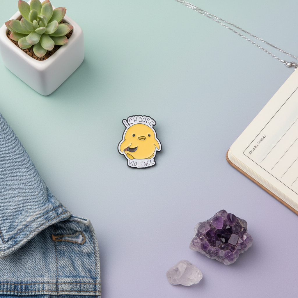 Yellow Duck Pin "I choose Violence"