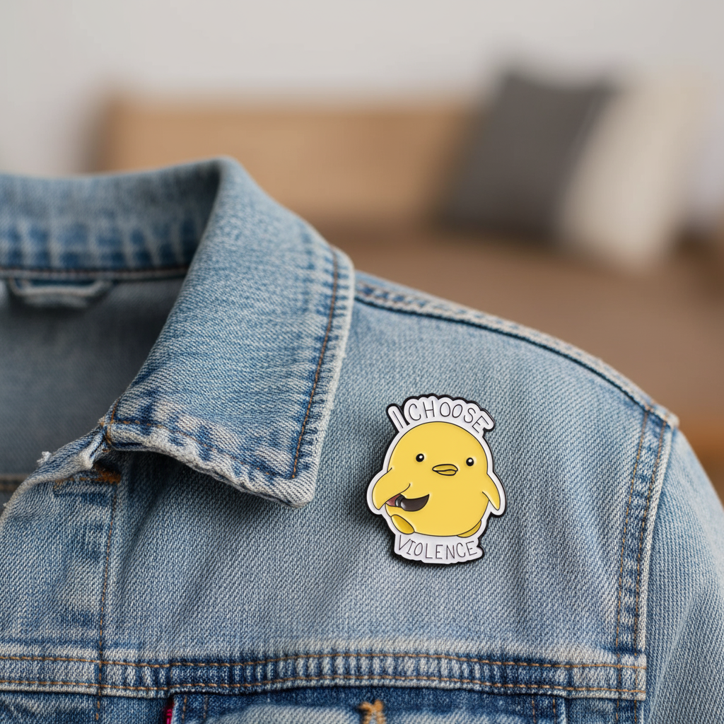 Yellow Duck Pin "I choose Violence"