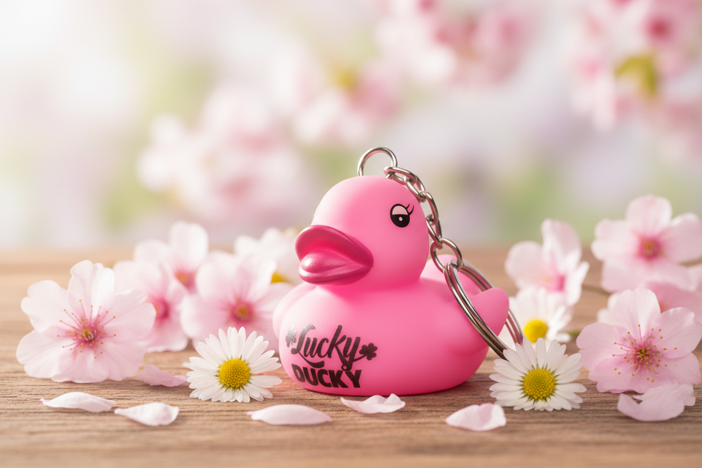 Porte-Clés Canard Rose Lucky Ducky