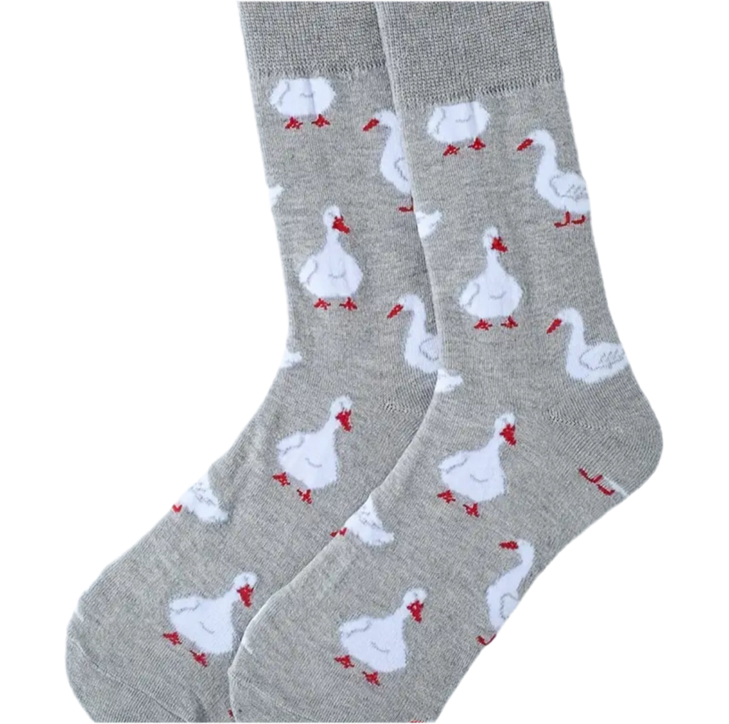 chaussettes grises canards blancs