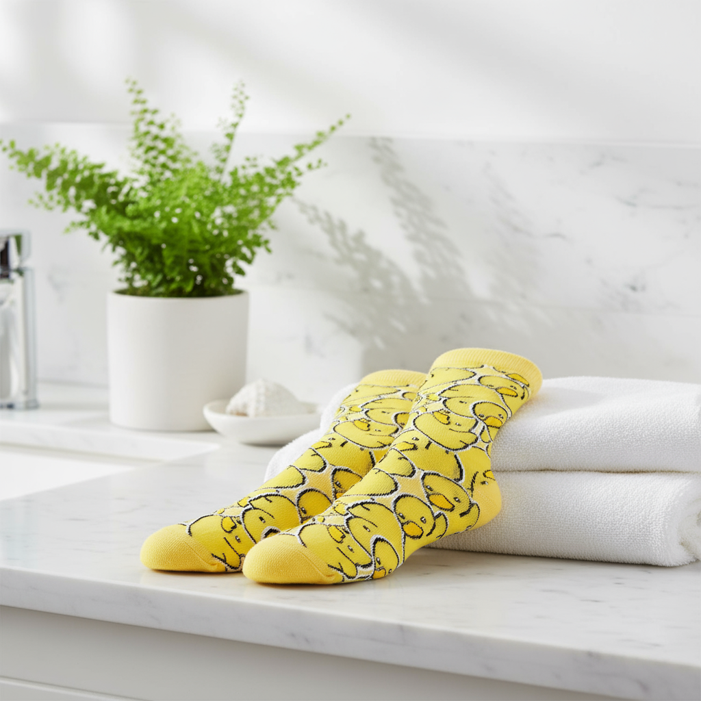 Gelbe Entensocken