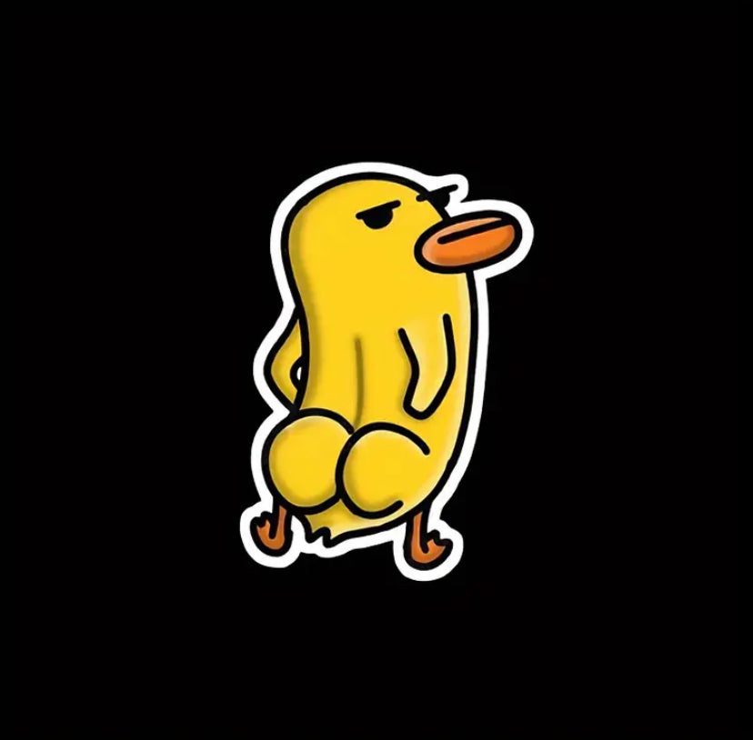 Yellow Duck Butt Sticker