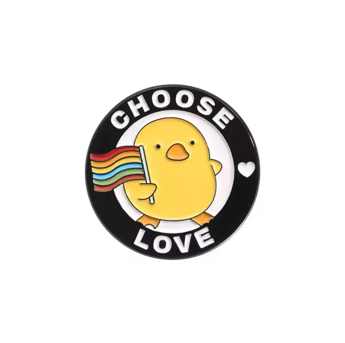 Gelbe Entennadel "Wähle Liebe"