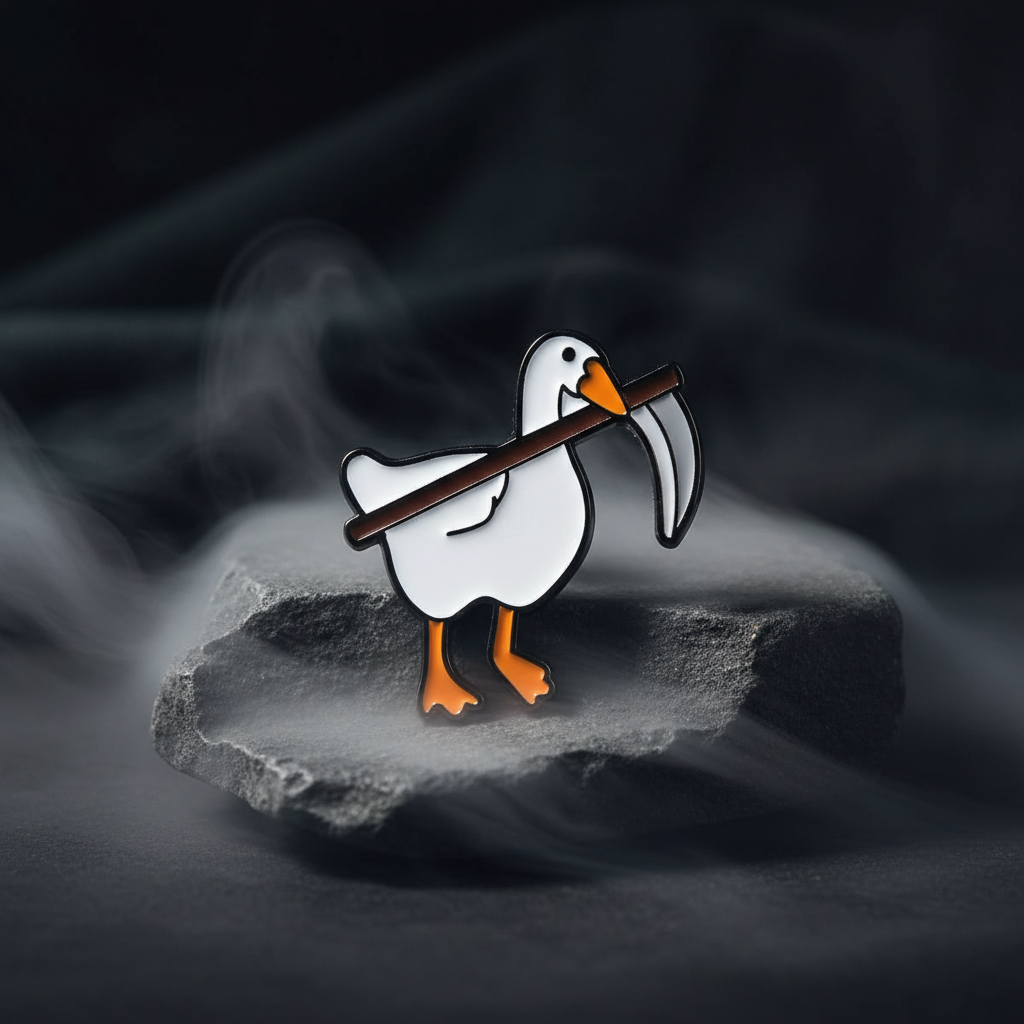 Weiße Entennadel mit Sense