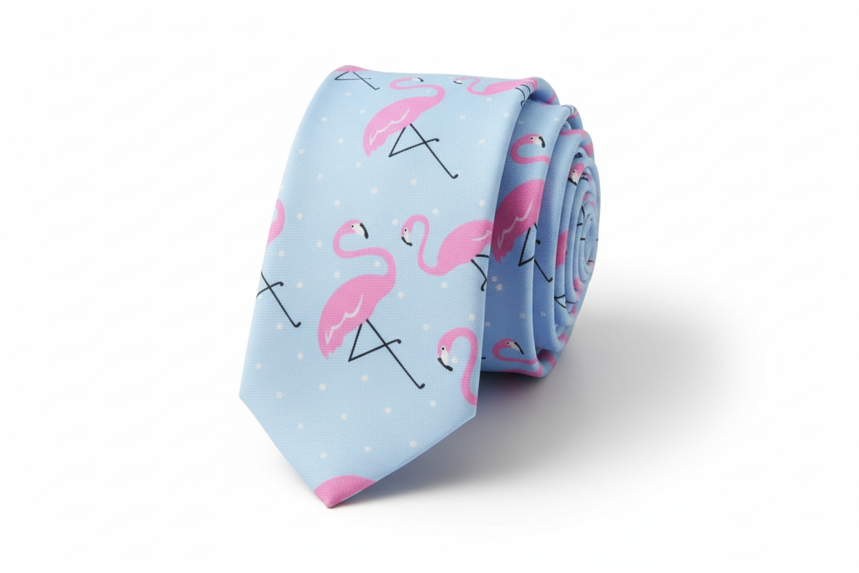 Cravate Flamant Rose