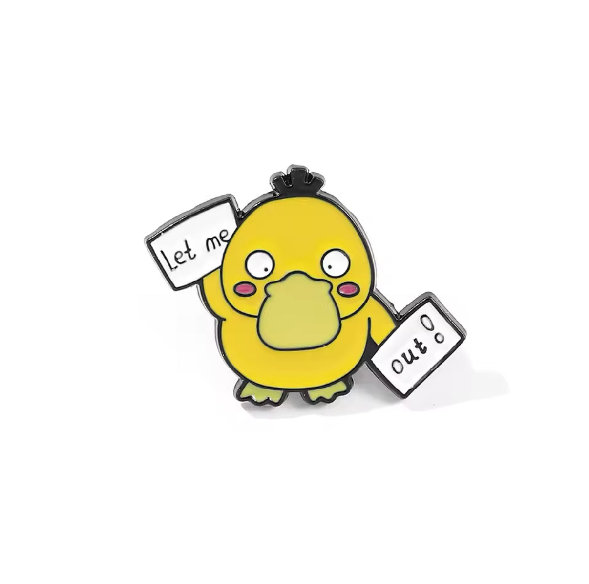Pin's Canard Jaune "Le me out"