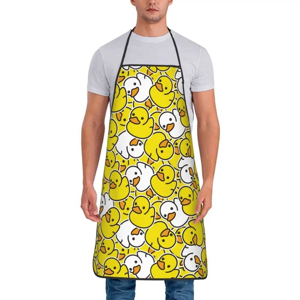 Yellow and White Duck Apron