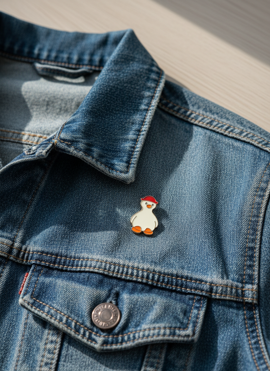 Pin's Canard Blanc Chapeau Rouge