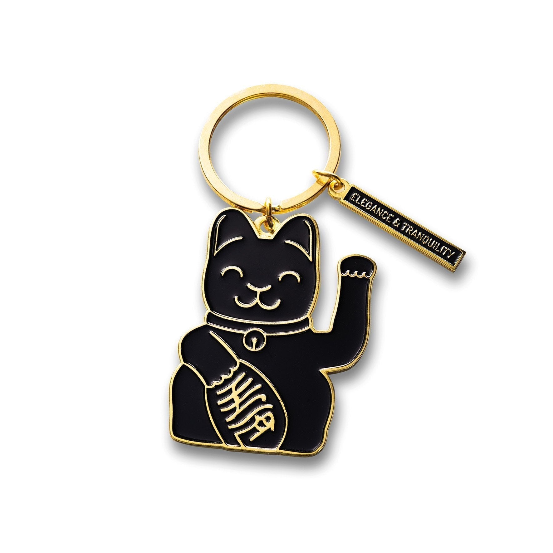 Porte-clés Chat Chanceux Noir