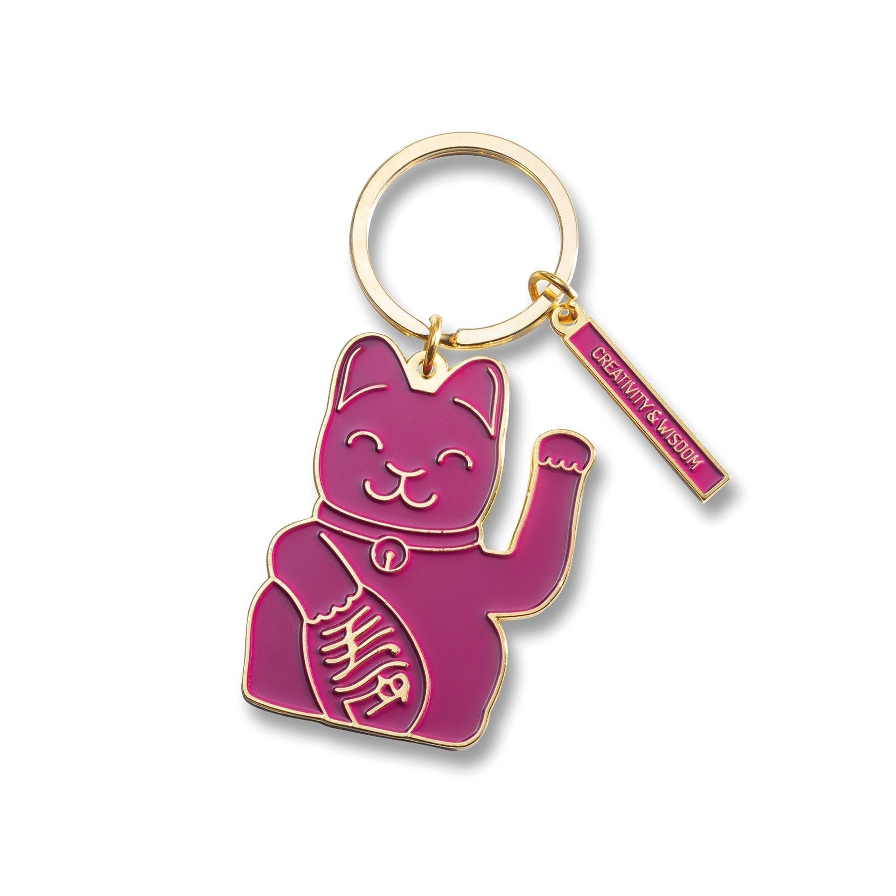 Porte-clés Chat Chanceux Violet