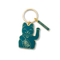 Porte-clés Chat Chanceux Vert