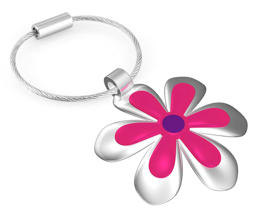 Porte clés Fleur Argentée