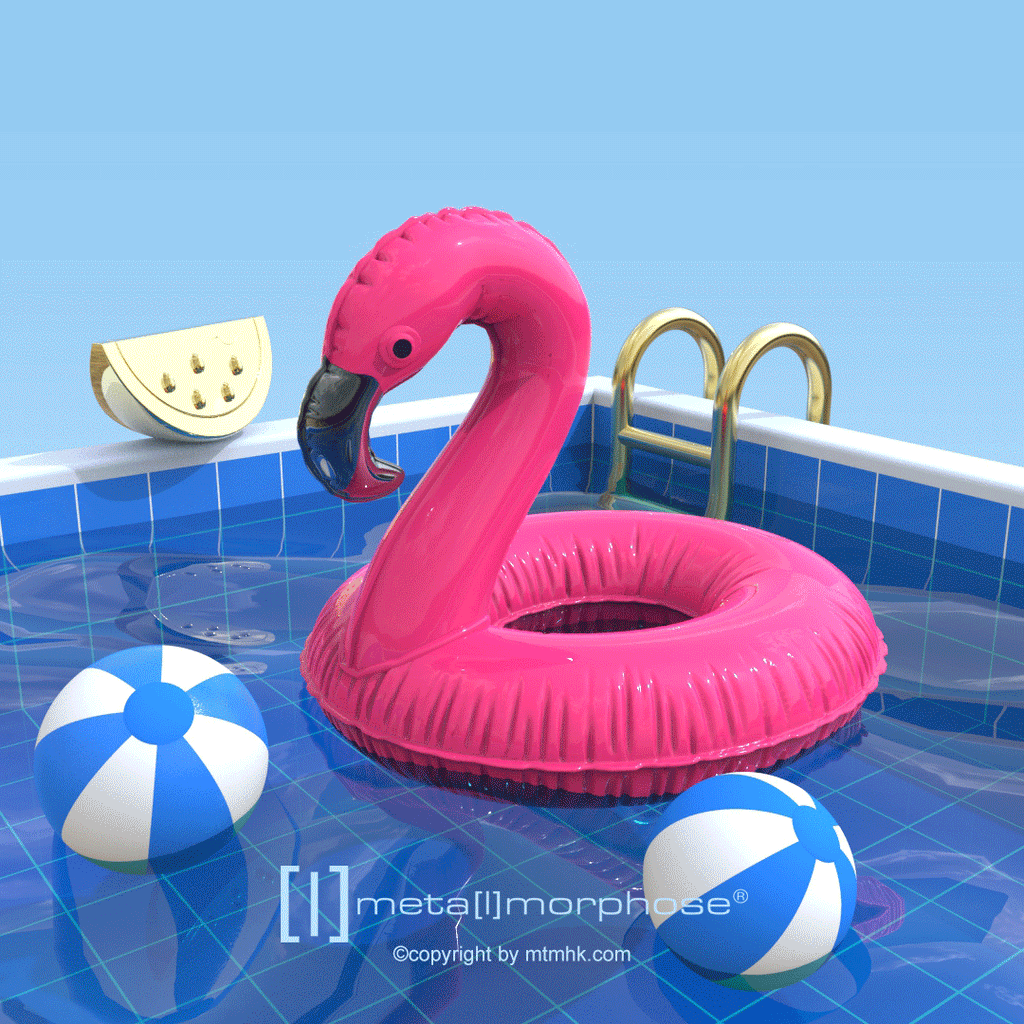 Porte clés Bouée Flamant Rose