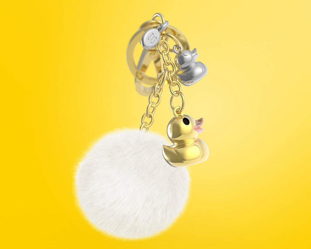 Bijou de Sac Canard Doré Pompon Meta[l]morphose | Boutique d'objets cadeaux designs