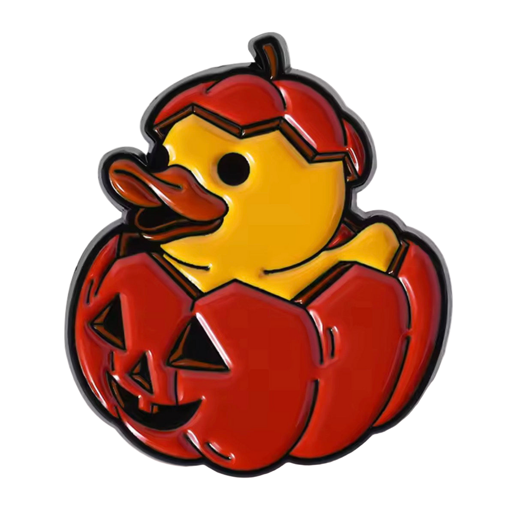 Gelbe Ente Kürbis-Anstecknadel