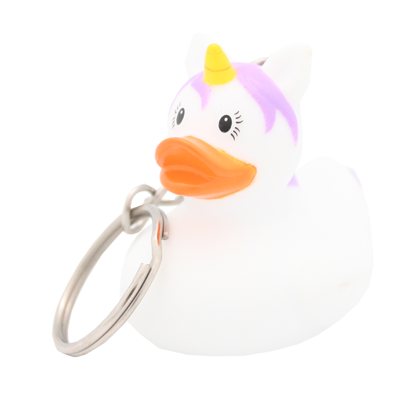 White unicorn duck keychain