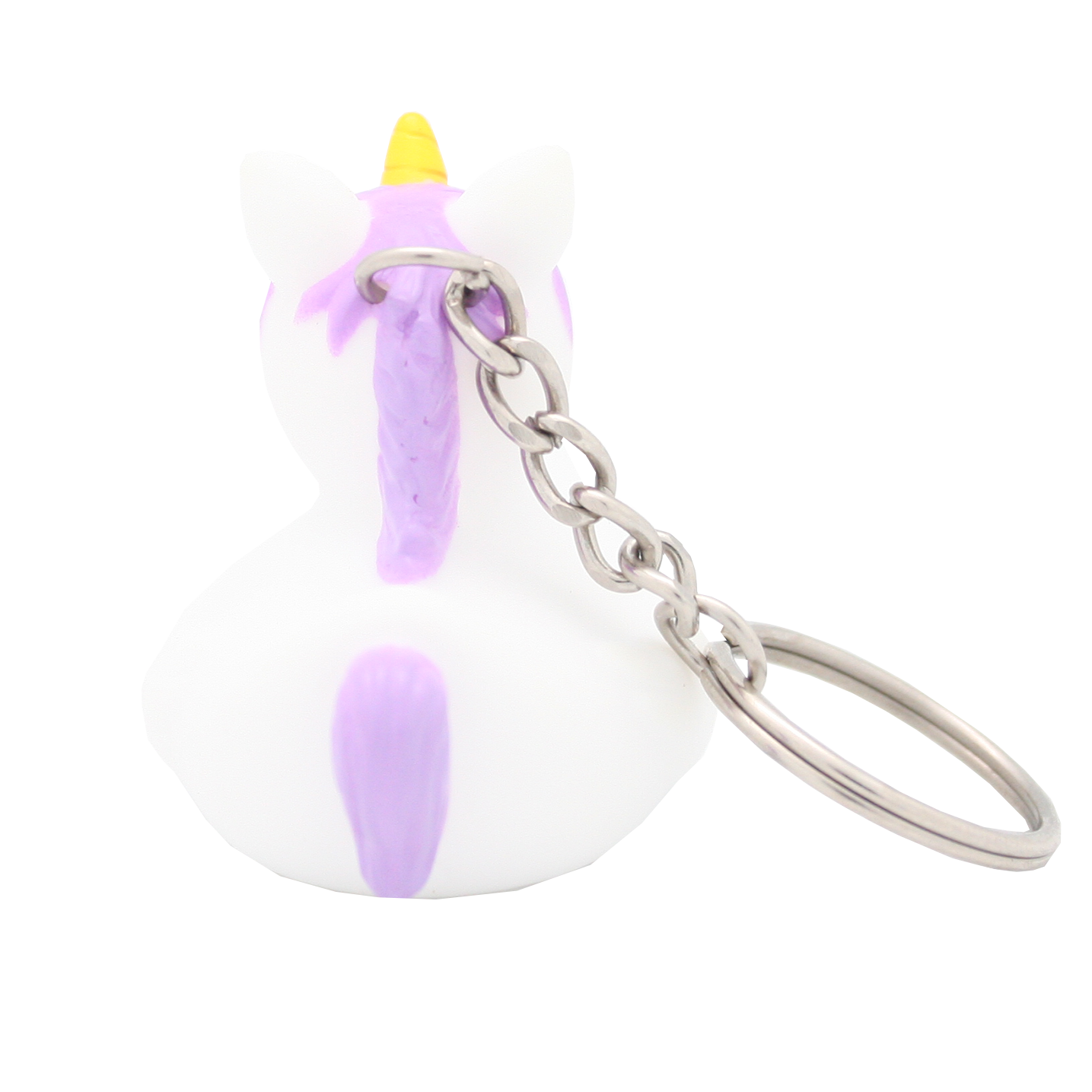 White unicorn duck keychain