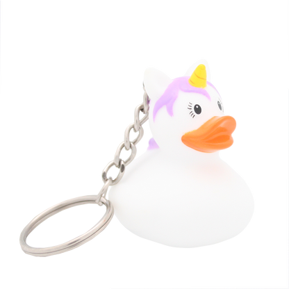 White unicorn duck keychain