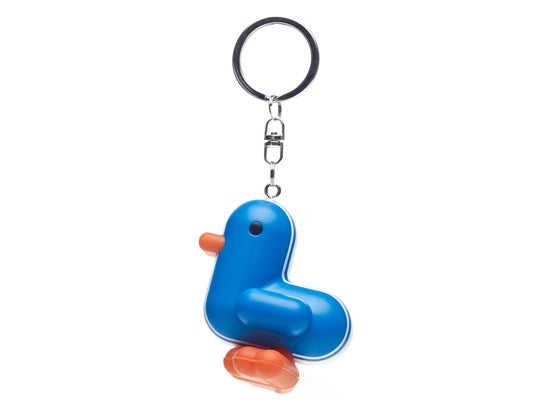 Racer blue duck keychain