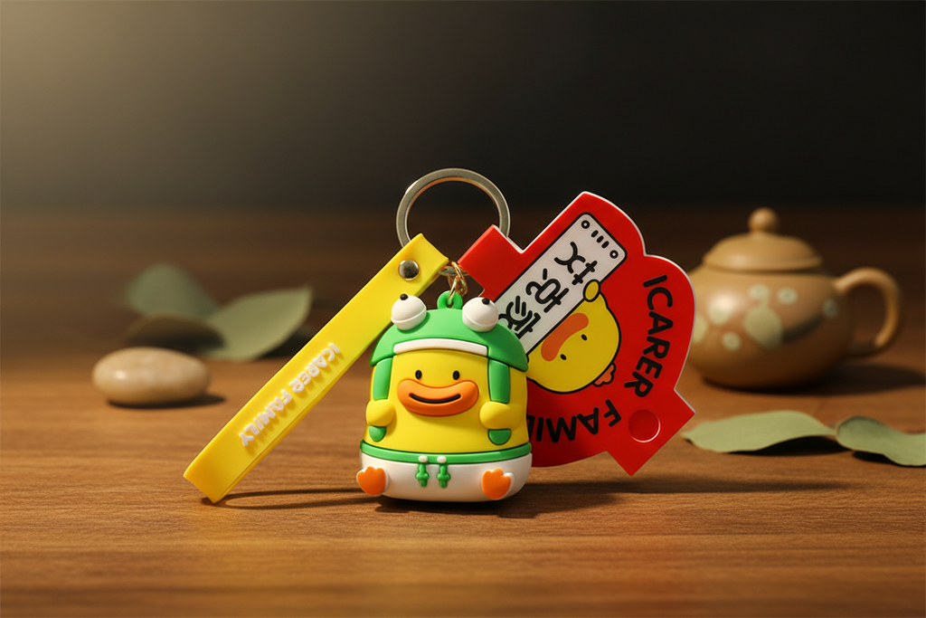 Porte clés Canard Bonnet Grenouille