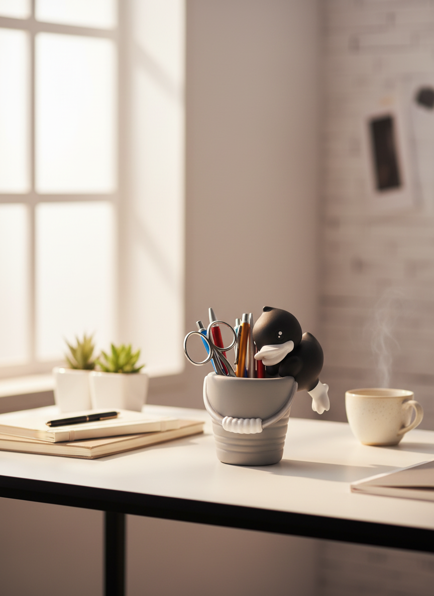 Črni lonec s svinčnikom