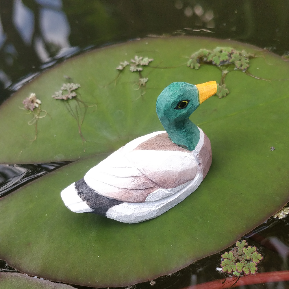 Stockente aus Holz