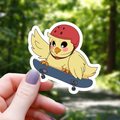 Autocollant Poussin Skateur