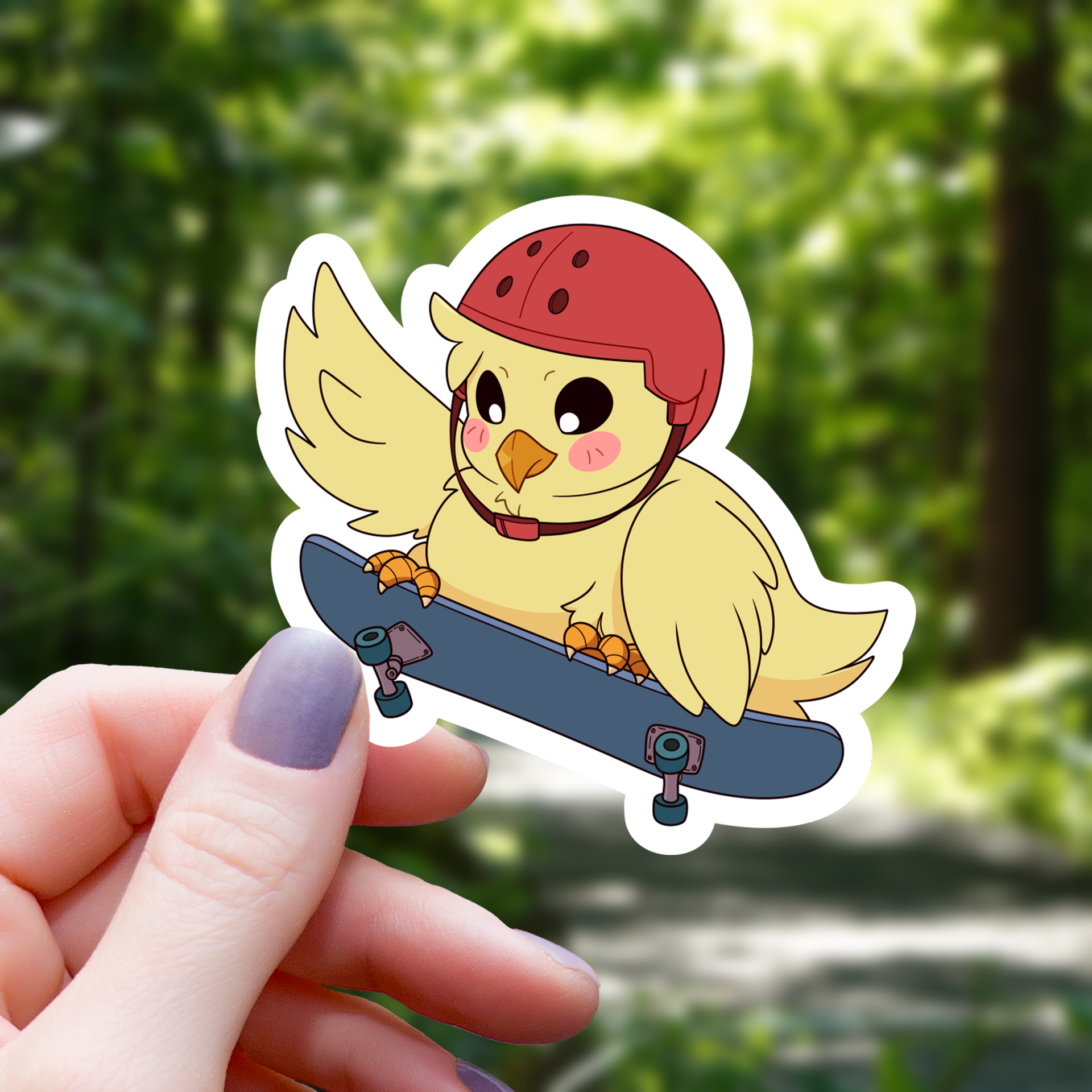 Autocollant Poussin Skateur