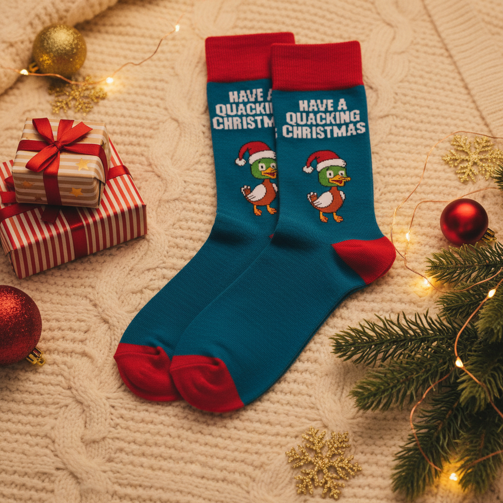“Have A Quacking Christmas” Duck Socks