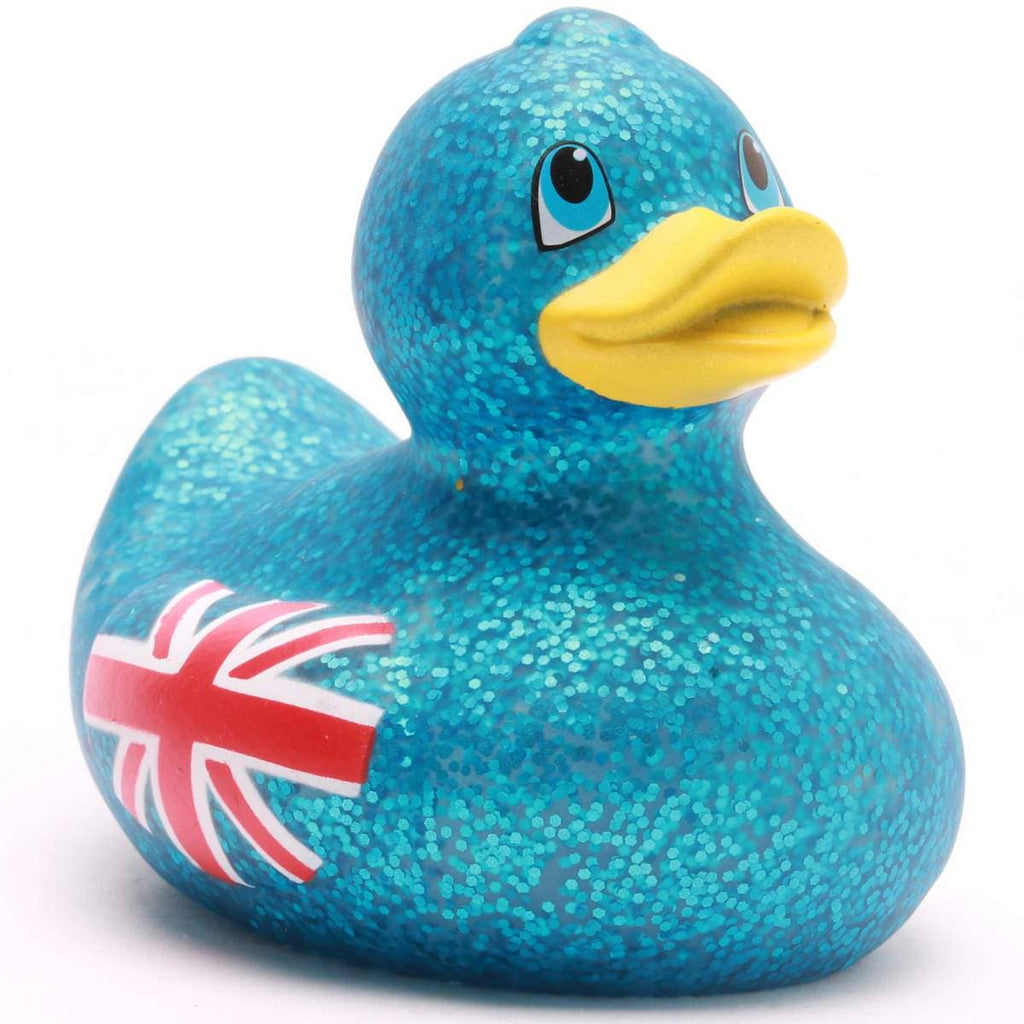 Union Jack Ente - Blauer Glitzer