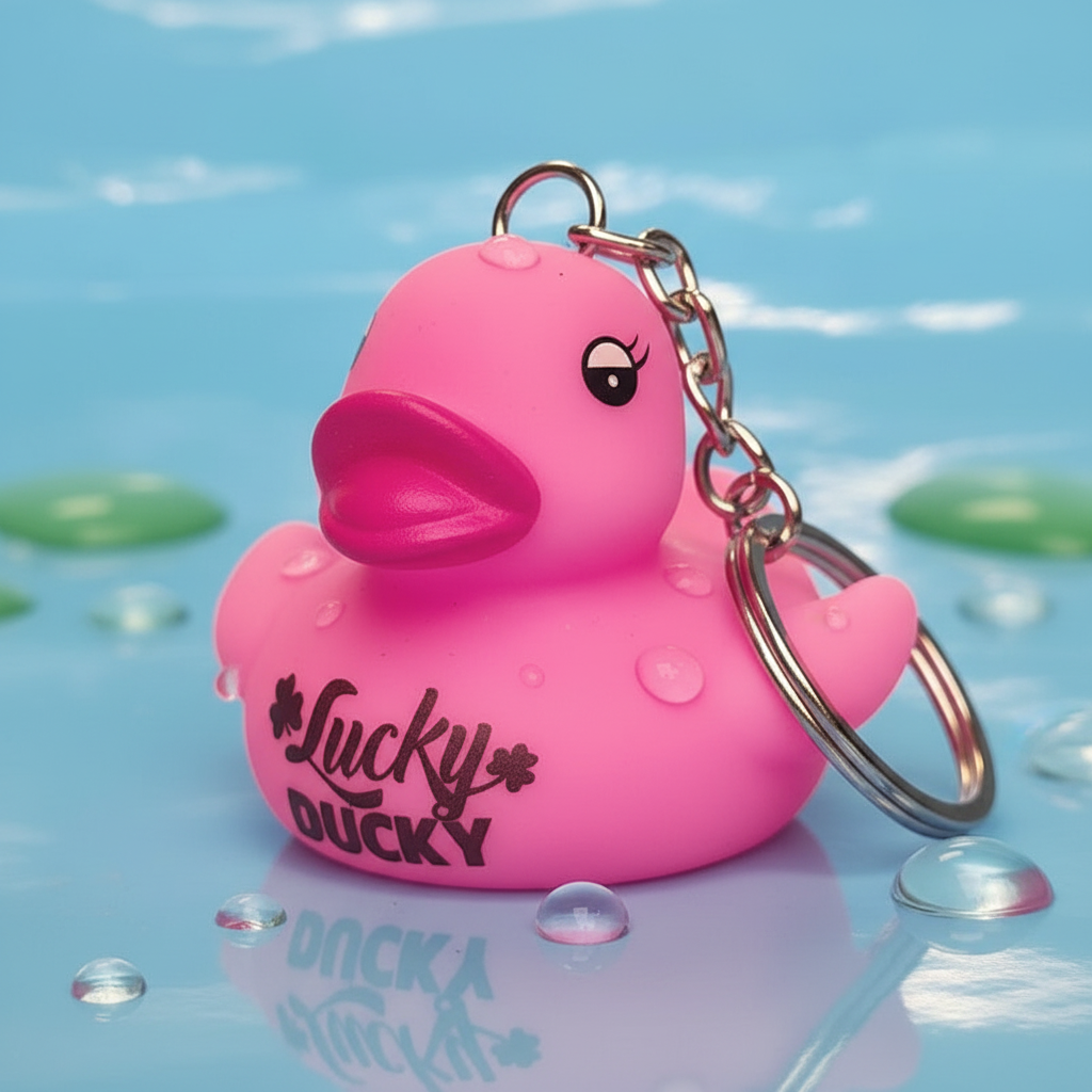 Porte-Clés Canard Rose Lucky Ducky