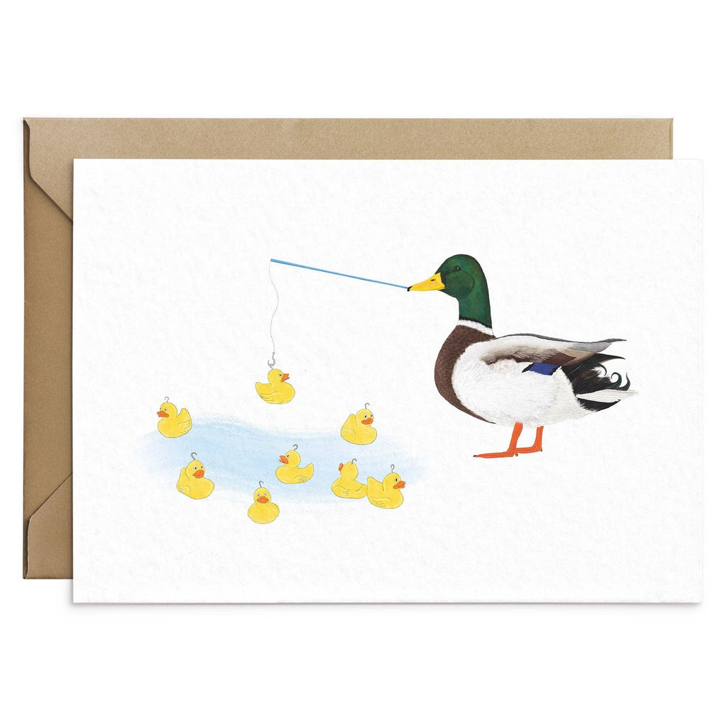 Carte de vœux Canard à la Pêche aux canards