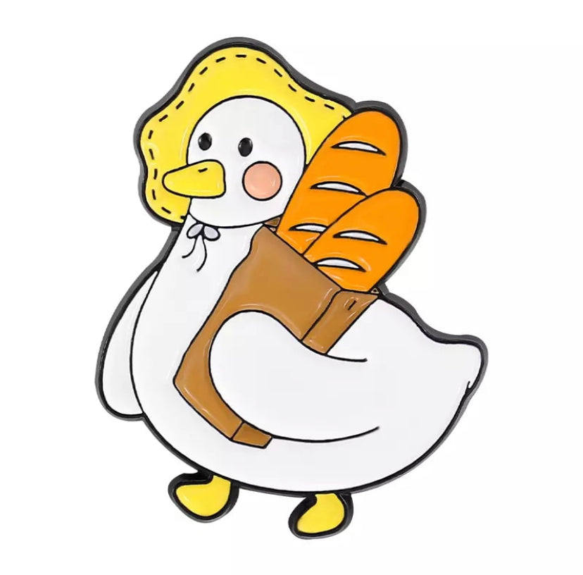 Pin's Canard Blanc Baguettes de Pain