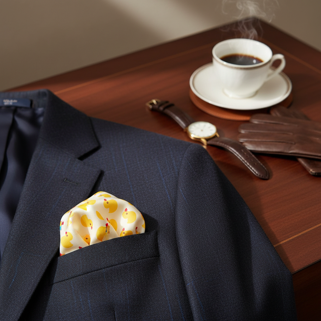 Yellow Ducks suit pocket square
