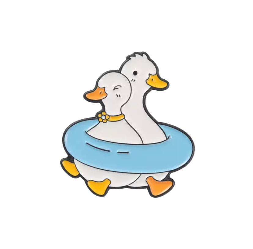 Pines, White Ducks, Buoy