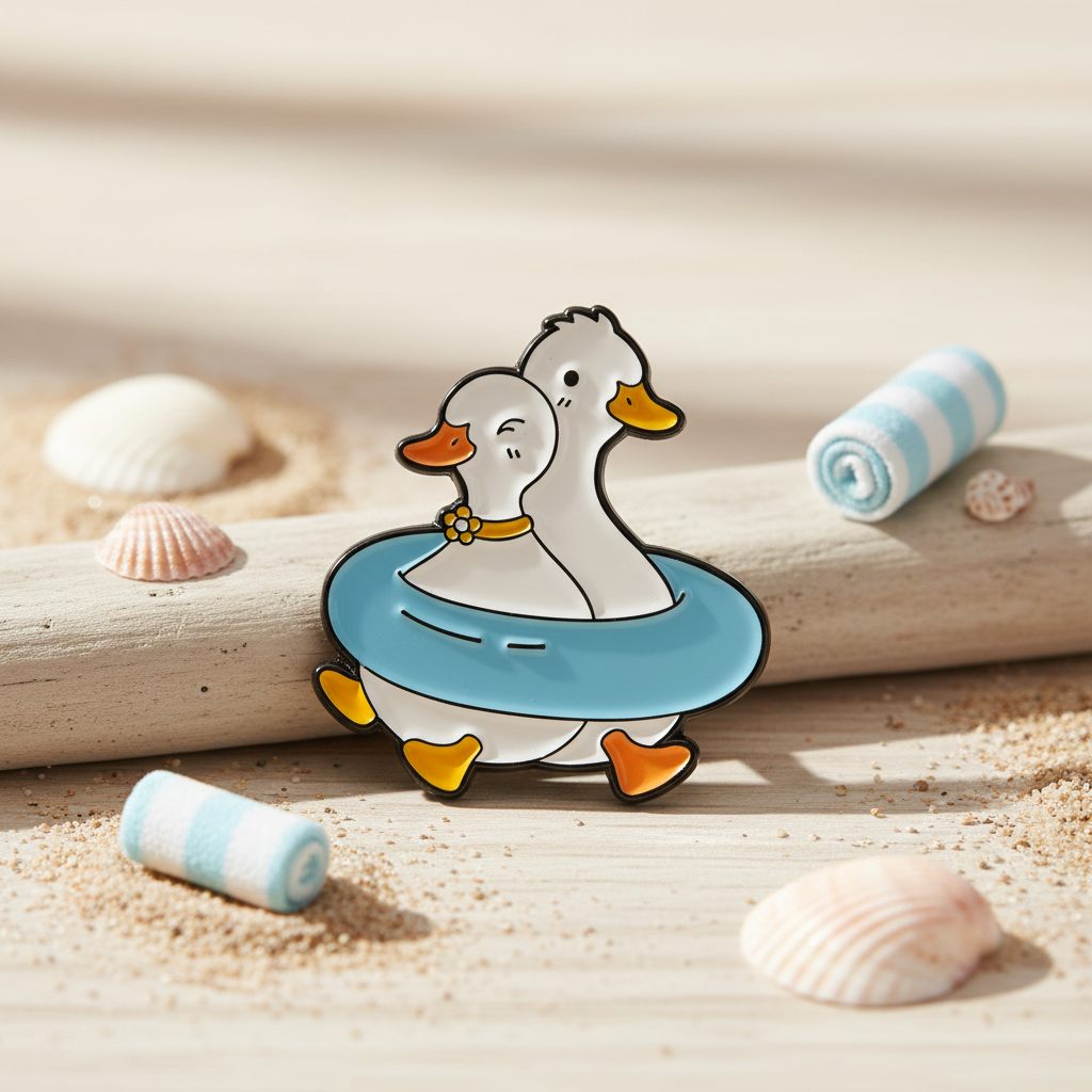 Pines, White Ducks, Buoy