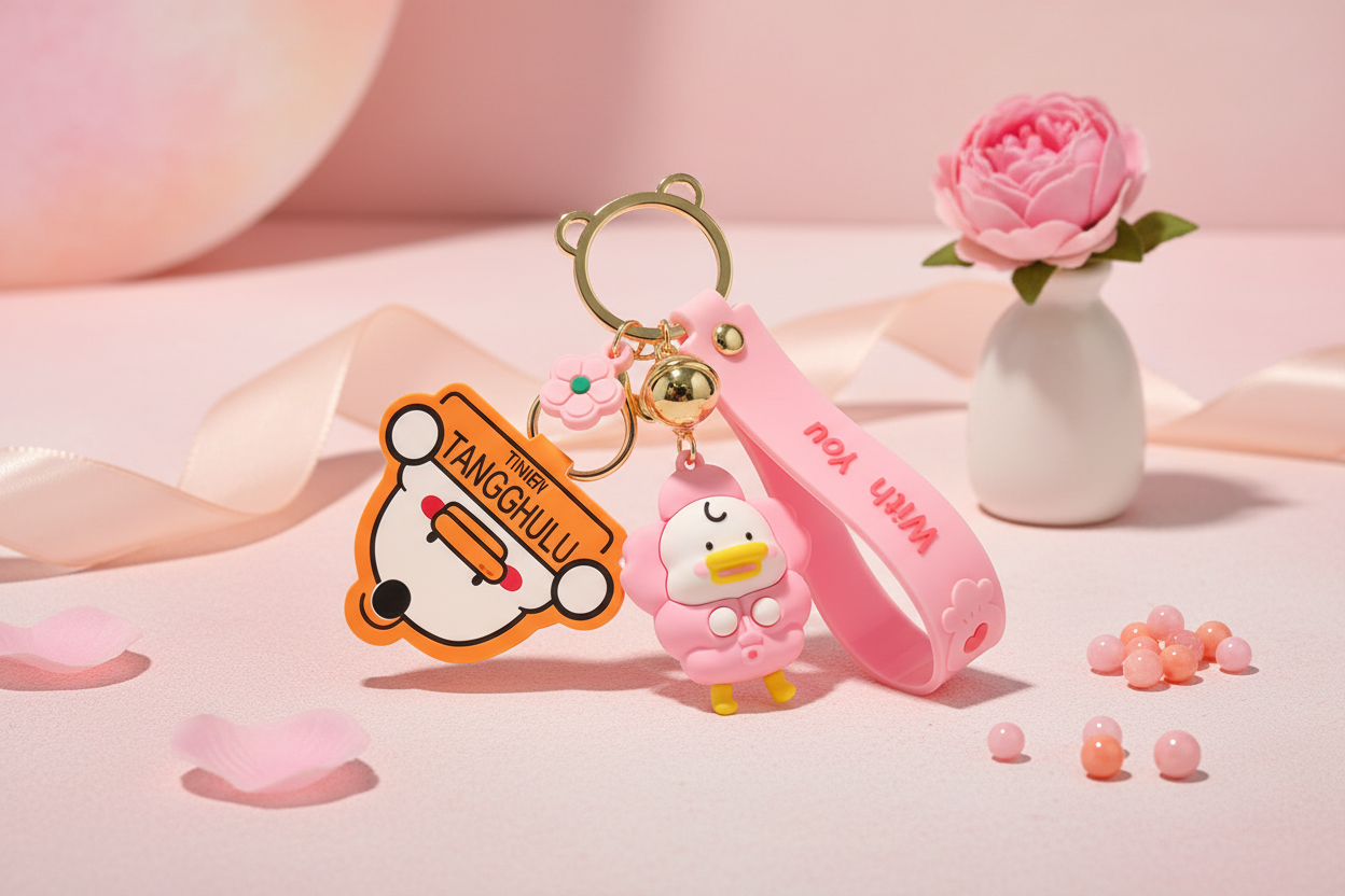 Porte-clés Canard Fleur de Cerisier