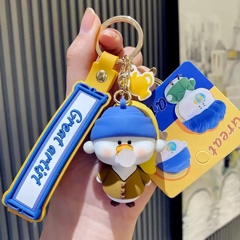 porte-cles-canard-la-jeune-fille-a-la-perle