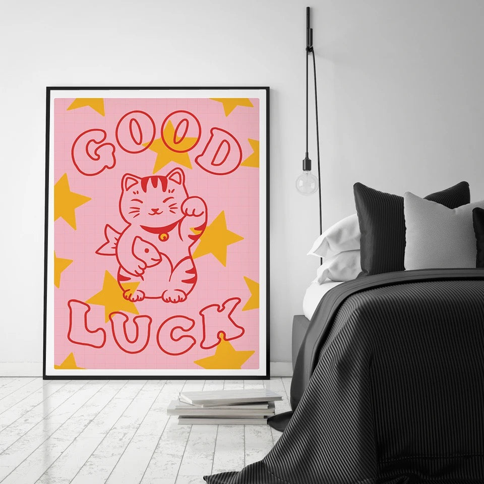 Artprint Chat Chanceux Good Luck