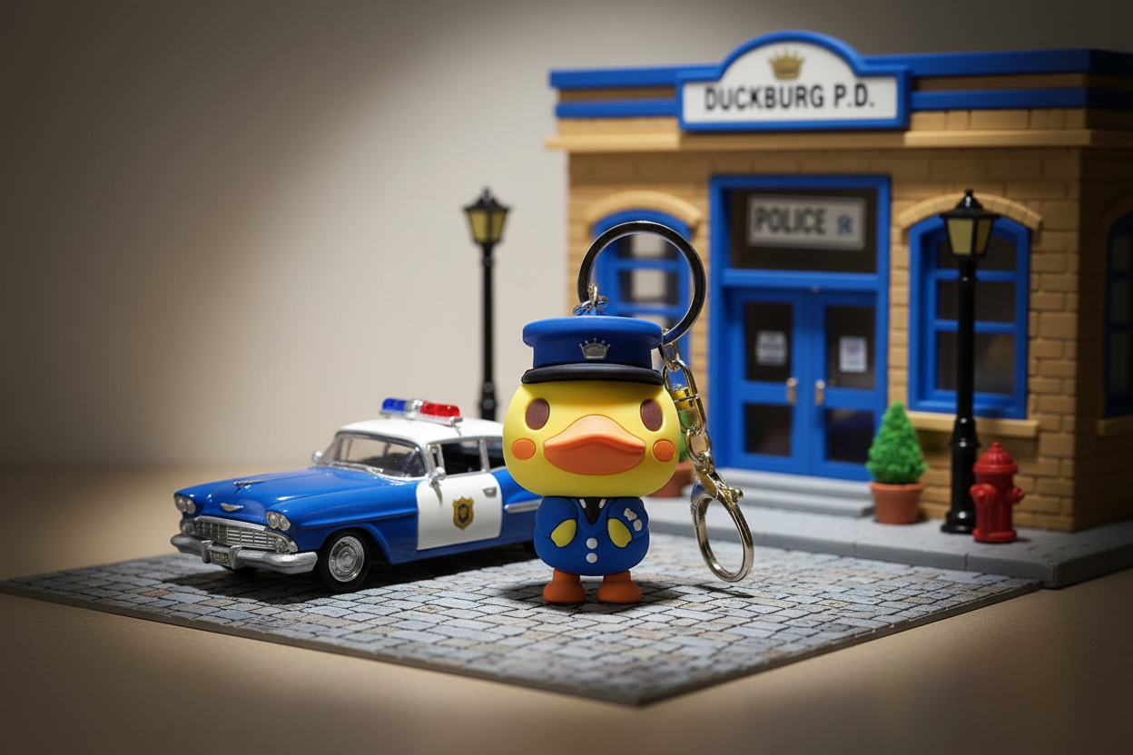 Police duck key door