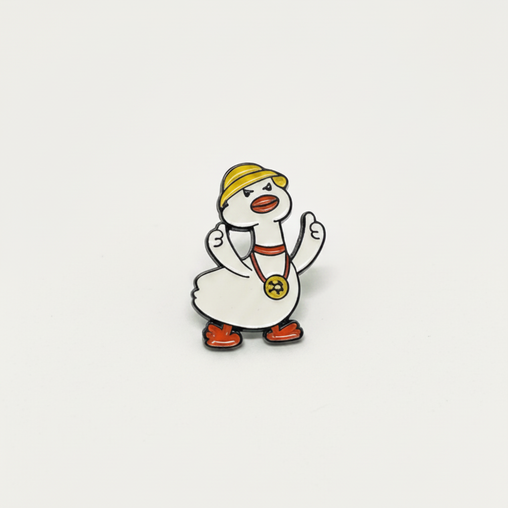 Pin's Canard Blanc Touriste - photo produit