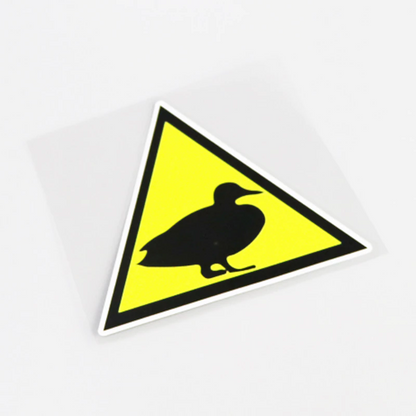 Sticker voorzichtigheid eend