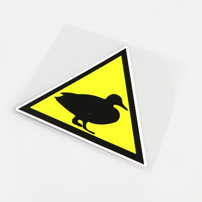Sticker voorzichtigheid eend
