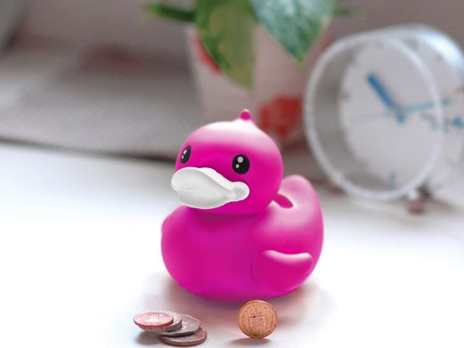 Small duck fuchsia piggy bank