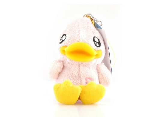 Pink plush duck keychain