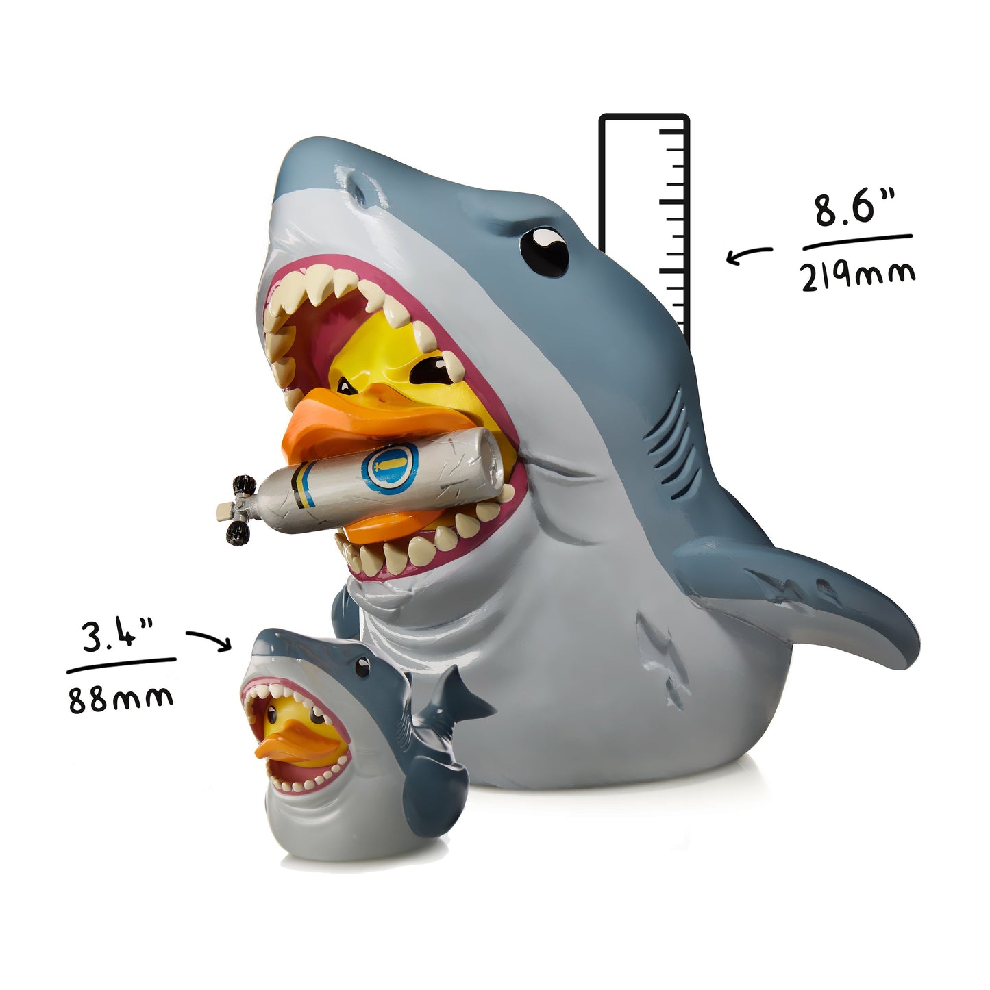 Canard Bruce le Requin Géant XXL TUBBZ avec bouteille de plongée | Jaws Bruce (Gas Bottle) Giant