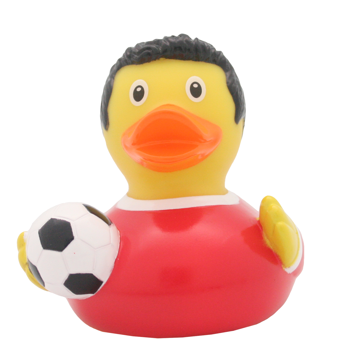 Red footballer duck
