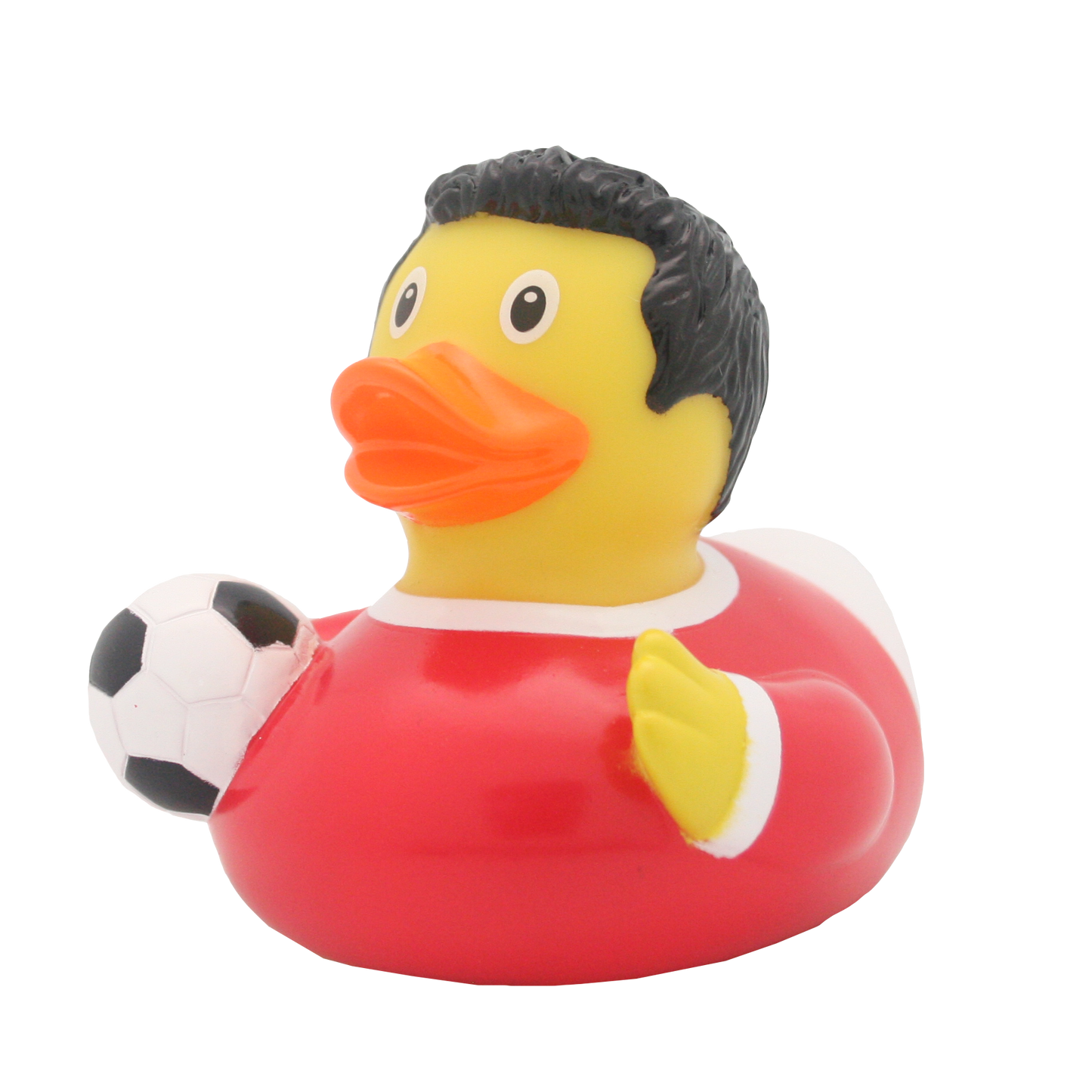 Red footballer duck
