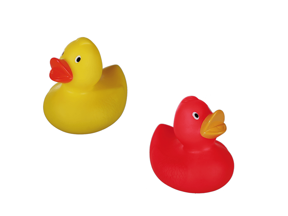 Yellow or fluorescent pink duck